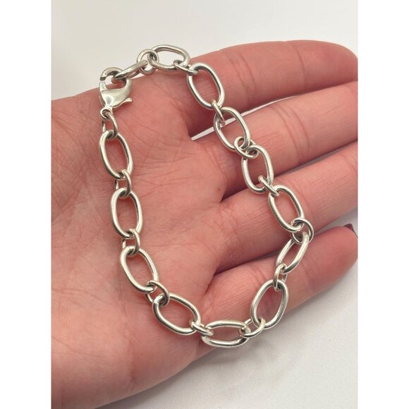 925 Sterling Silver Chain Bracelet With Lobster Clasp - Picture 6 of 6
